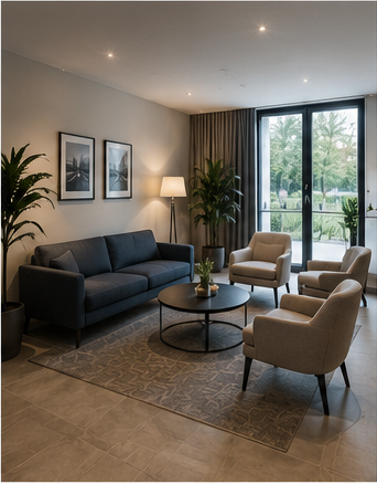 Comfortable lobby lounge at Walborg Hotel Prague